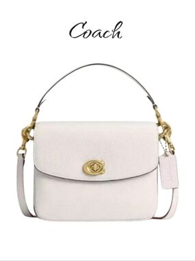 Coach Cassie Crossbody 19 Bag Chalk White Pebble Leather NWT Gold Hardware